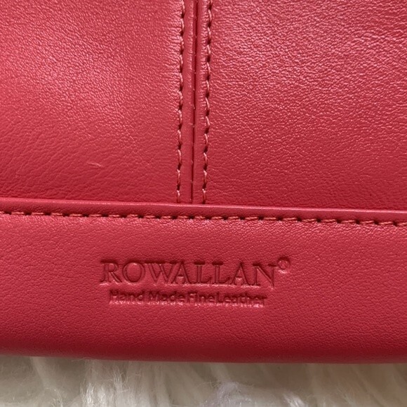 Rowallan Pink Hand Made Fine Leather Envelope Clutch Crossbody Bag Purse - Picture 9 of 14